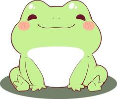 Kawaii Smiling Frog Illustration vector