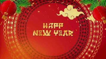 feliz chinês Novo ano celebração cumprimento video