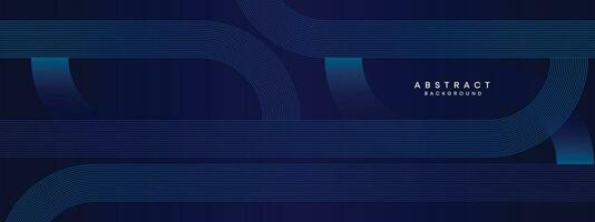 Abstract Dark Blue Waving circles lines Technology Background. Dark Blue gradient with glowing lines shiny geometric shape and diagonal, for brochure, cover, poster, banner, website, header vector