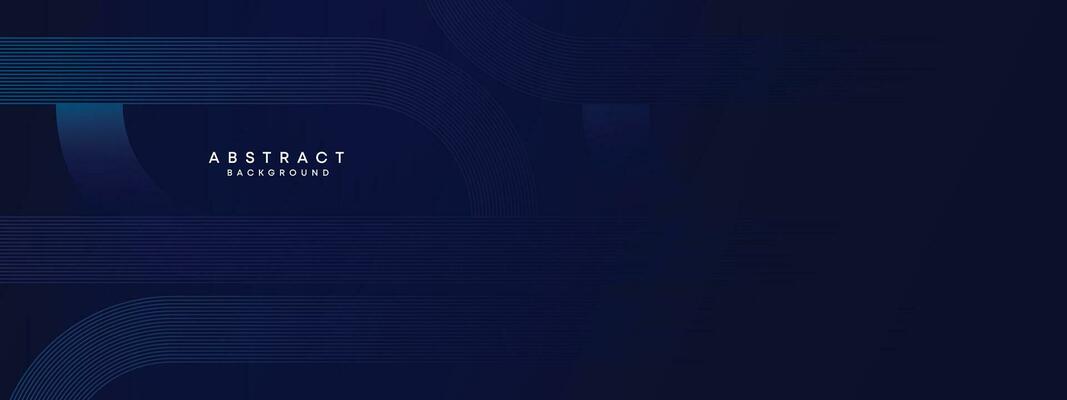 Abstract Dark Blue Waving circles lines Technology Background. Dark Blue gradient with glowing lines shiny geometric shape and diagonal, for brochure, cover, poster, banner, website, header