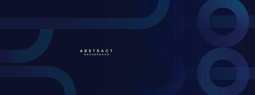 Abstract Dark Blue Waving circles lines Technology Background. Dark Blue gradient with glowing lines shiny geometric shape and diagonal, for brochure, cover, poster, banner, website, header