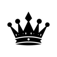 Crown Icon. A simple, black silhouette of a royal crown. Vector illustration isolated on white background. Ideal for logos, emblems, insignia. Can be used in branding, web design.