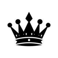 corona icono. un simple, negro silueta de un real corona. vector ilustración aislado en blanco antecedentes. ideal para logotipos, emblemas, insignias. lata ser usado en marca, web diseño.