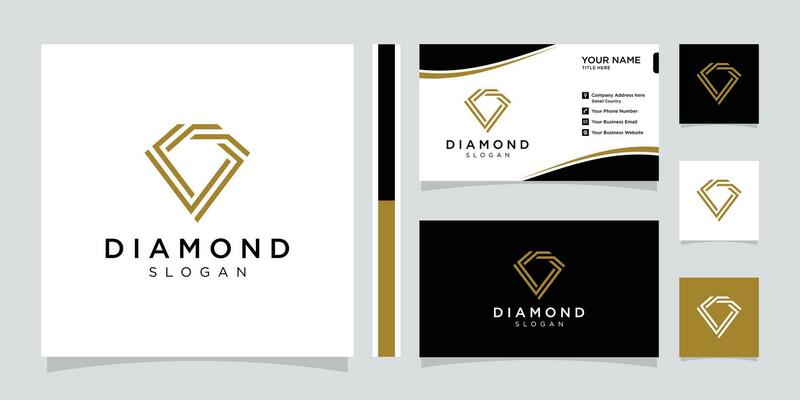 Creative Diamond Concept Logo Design Template with business card design.