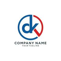 DK initial circle logo template vector