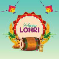 Vector illustration of Happy Lohri holiday background for Punjabi festival