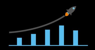 Rocket launch statistic data growth video