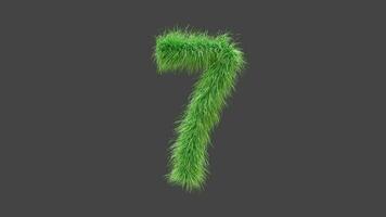 3d animering grön gräs siffra 7 video