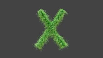 3d animación verde césped letra X video