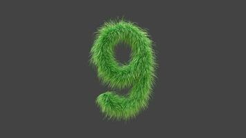 3d animazione verde erba numero 9 video