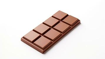 AI generated Chocolate Bar on White Background. Cocoa, Sugar photo