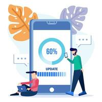 Illustration vector graphic cartoon character of system update