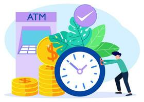 Illustration vector graphic cartoon character of ATM