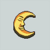 Pixel art illustration Space Moon. Pixelated Moon. Space Moon satellite pixelated for the pixel art game and icon for website and video game. old school retro. vector