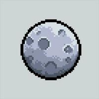 Pixel art illustration Space Moon. Pixelated Moon. Space Moon satellite pixelated for the pixel art game and icon for website and video game. old school retro. vector