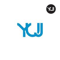 letra yuj monograma logo diseño vector