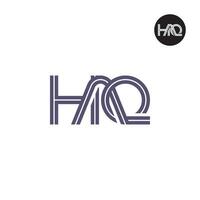 Letter HAQ Monogram Logo Design with Lines vector