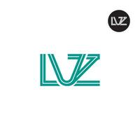 letra lvz monograma logo diseño con líneas vector