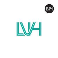 letra lvh monograma logo diseño con líneas vector