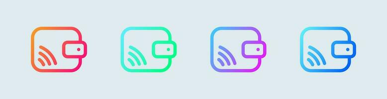 Smart pay line icon in gradient colors. Online payment signs vector illustration.