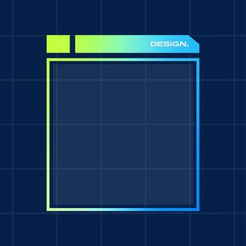 Futuristic square gradient background. Pop up window vector illustration.