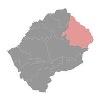 Mokhotlong district map, administrative division of Lesotho. Vector illustration.