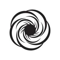 Swirling circles. Abstract spirals and liquid twirls. Hypnotic shapes black vector graphic, vortex symbol.