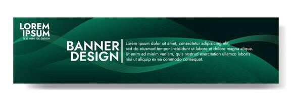 Abstract dark green banner color with a unique wavy design. It is ideal for creating eye catching headers, promotional banners, and graphic elements with a modern and dynamic look. vector