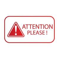 Vector red attention please badges important message warning frame illustration