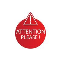 Vector red attention please badges important message warning frame illustration