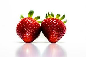 AI generated Sweet strawberry on white background. Neural network AI generated photo