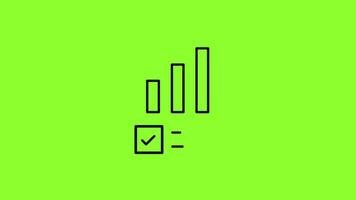 animado infografia colocar. animación de cuatro diferente cartas y gráficos en naranja color aislado en verde antecedentes. alto calidad 4k resolución mínimo video