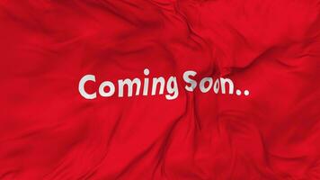 Coming Soon Cloth Flags Seamless Looping Background, Looped Bump Texture Cloth Waving Slow Motion, 3D Rendering video