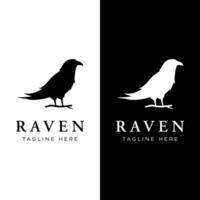 Black crow logo template design with creative vector illustration editing.