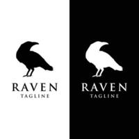 Black crow logo template design with creative vector illustration editing.