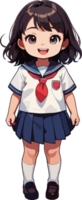 AI generated Cute Girl Illustration in School Uniform png