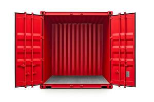 AI generated Container, open door, white background. Neural network AI generated photo