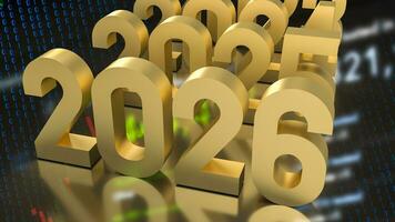 The 2026 year for Business concept 3d rendering. photo