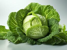 AI generated Juicy savoy cabbage photo