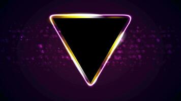 Retro neon 80s shiny triangle motion background video