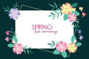 Hello spring text vector background design