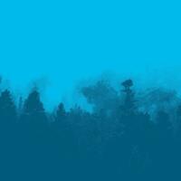 abstract blue background with forest and trees, vector illustration for your design