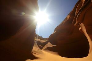 AI generated Antelope Canyon - abstract background. Travel and nature concept. Neural network AI generated photo