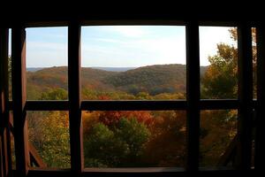 ai generado paisaje naturaleza ver antecedentes. ver desde ventana a un maravilloso paisaje naturaleza vista. neural red ai generado foto