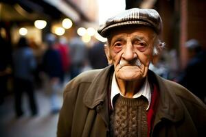 AI generated old turkish man at market.network AI generated photo