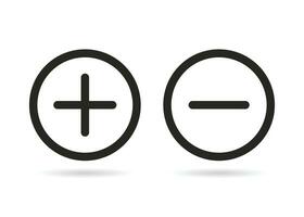 Plus and less icon simple add sign vector. Plus and minus simple line vector icons