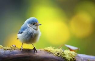 ai generado linda pequeño pájaro con un naturaleza antecedentes. ai generado. foto