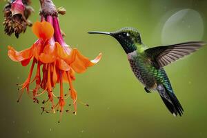 AI generated Hummingbird in Costa Rica. AI Generated. photo