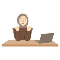 Woman Working from Home Remote Work vector