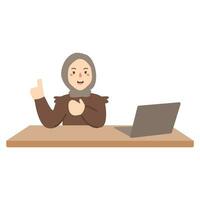 Woman Working from Home Remote Work illustration vector